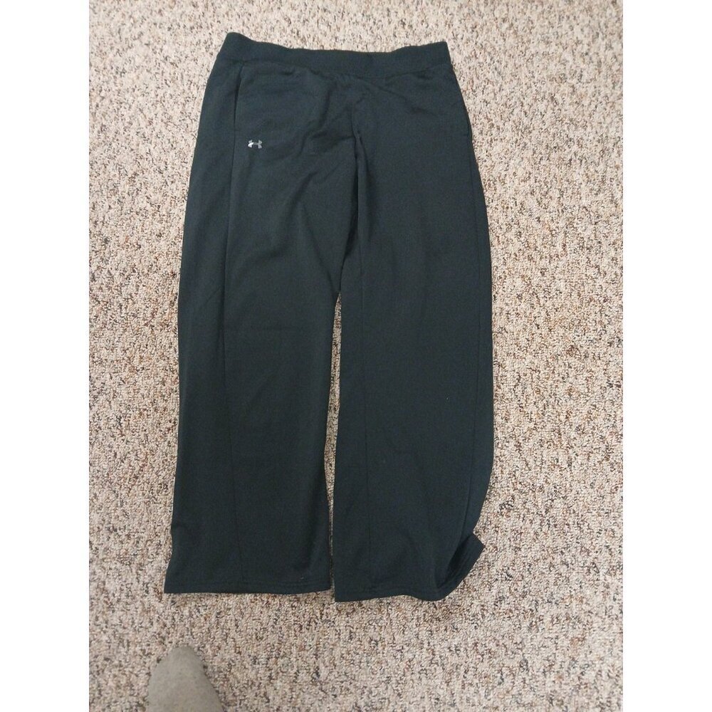 Under Armour Track Pants Mens Large Black Polyester Loose Fit Cold‎ Gear